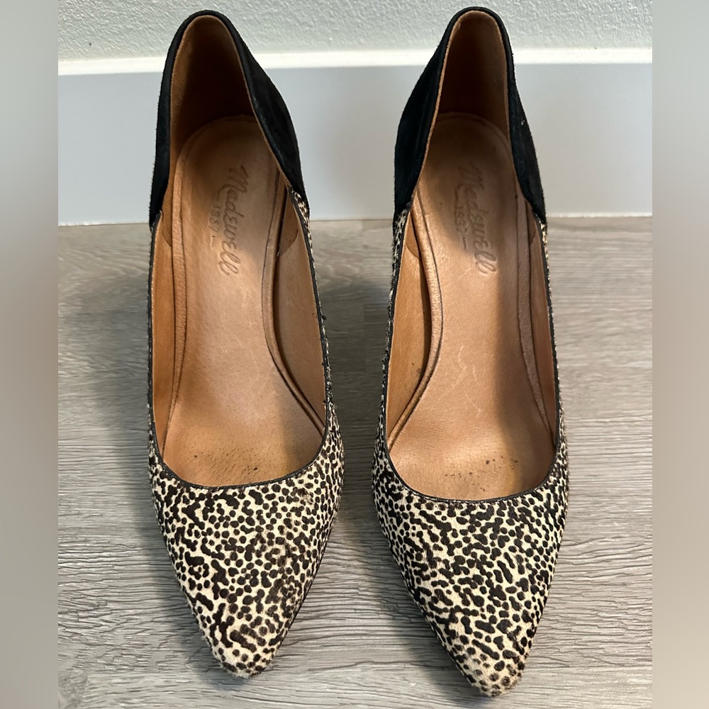 Madewell Leopard Print Pointed-Toe Pumps with Black Heel - Picture 2 of 8